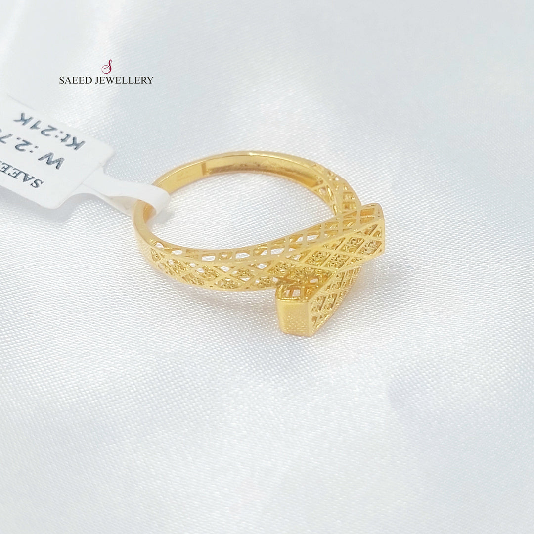 Engraved Ring Made of 21K Gold by Saeed Jewelry 