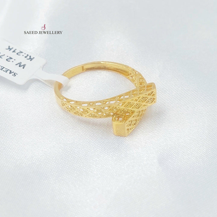 Engraved Ring Made of 21K Gold by Saeed Jewelry 