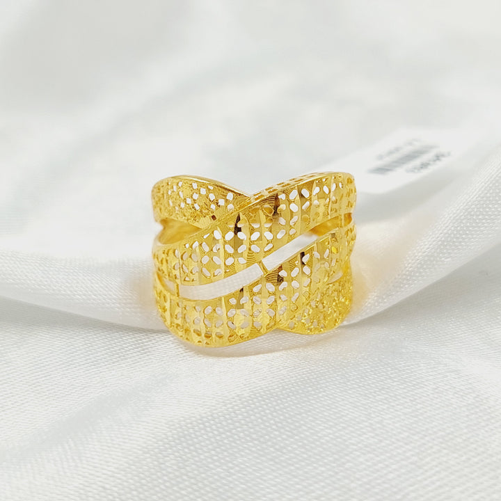 21K خاتم امواج نقش-مجوهرات الشيخ سعيد-Saeed Jewelry 