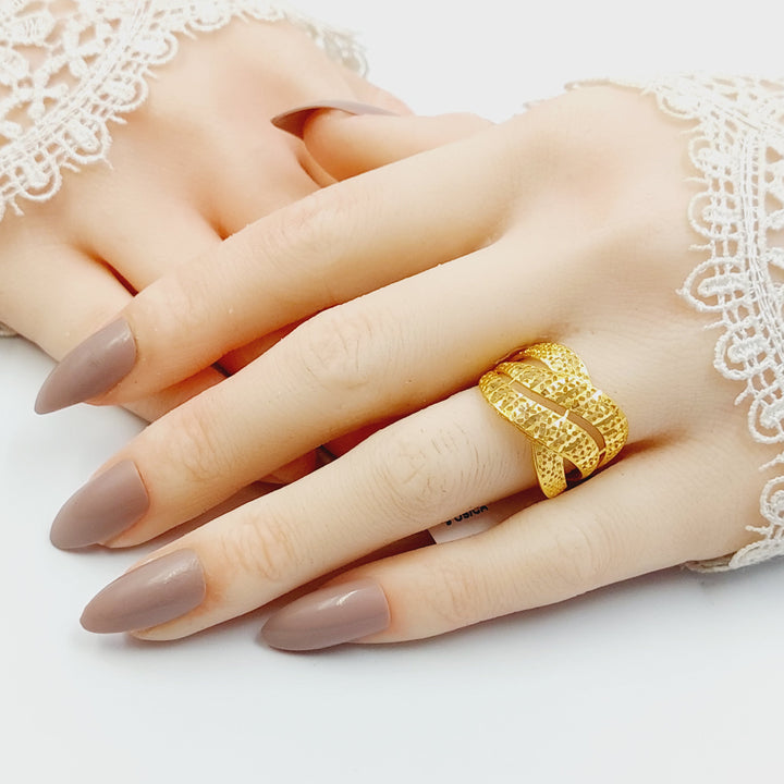 21K خاتم امواج نقش-مجوهرات الشيخ سعيد-Saeed Jewelry 