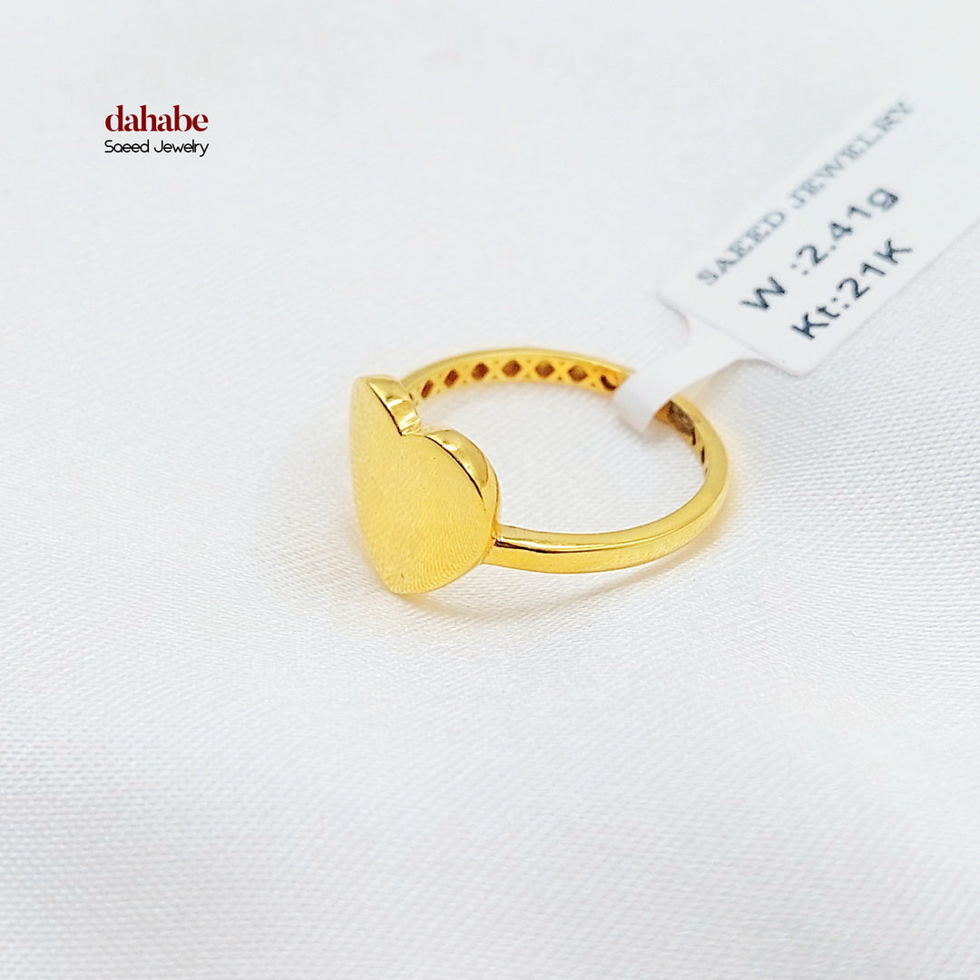 Heart Ring Made of 21K Gold by Saeed Jewelry 