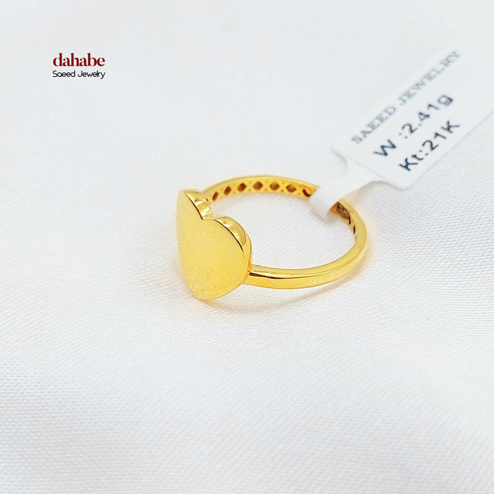 Heart Ring Made of 21K Gold by Saeed Jewelry 