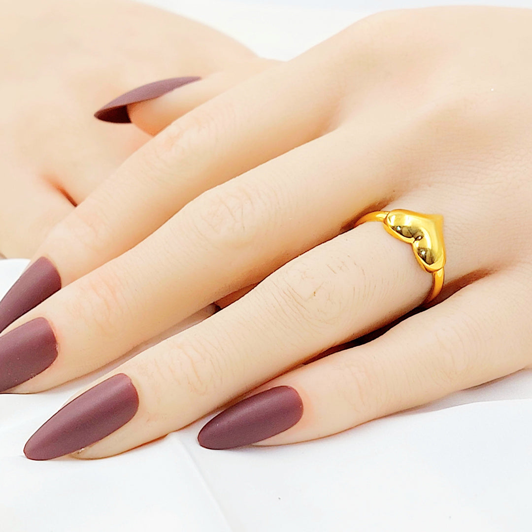 21K خاتم قلب-مجوهرات الشيخ سعيد-Saeed Jewelry 