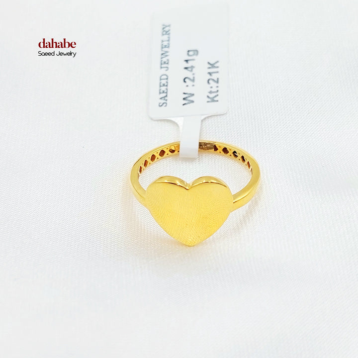 Heart Ring Made of 21K Gold by Saeed Jewelry 