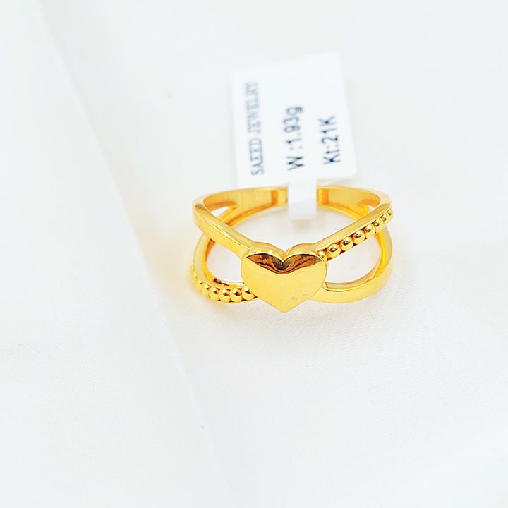 21K خاتم قلب-مجوهرات الشيخ سعيد-Saeed Jewelry 
