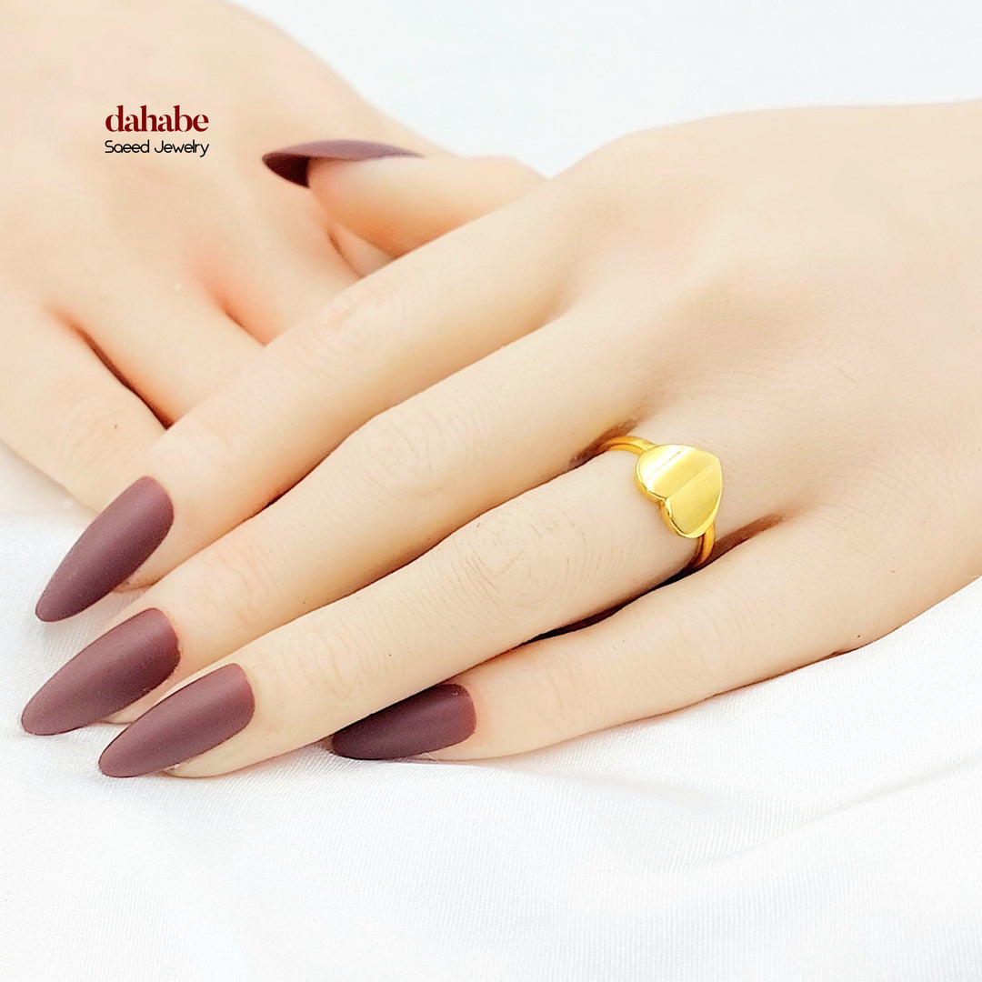 Heart Ring Made of 21K Gold by Saeed Jewelry 