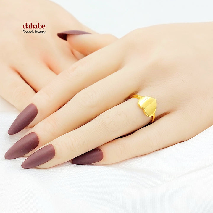 Heart Ring Made of 21K Gold by Saeed Jewelry 