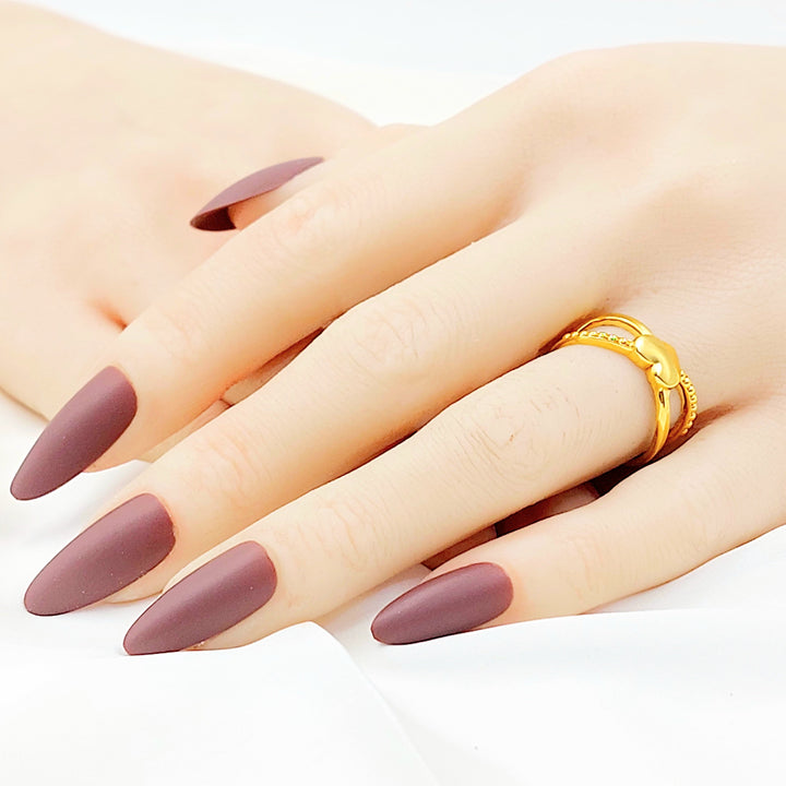21K خاتم قلب-مجوهرات الشيخ سعيد-Saeed Jewelry 