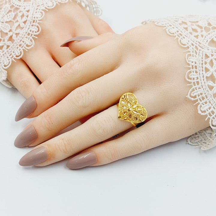 21K خاتم قلب-مجوهرات الشيخ سعيد-Saeed Jewelry 