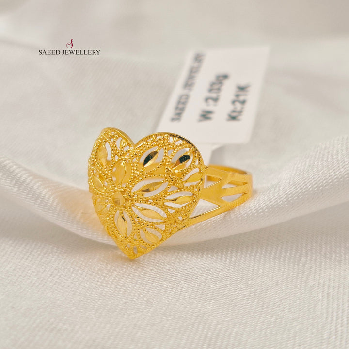 Heart Ring Made of 21K Gold by Saeed Jewelry 