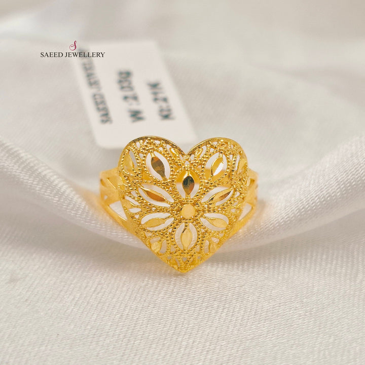 Heart Ring Made of 21K Gold by Saeed Jewelry 