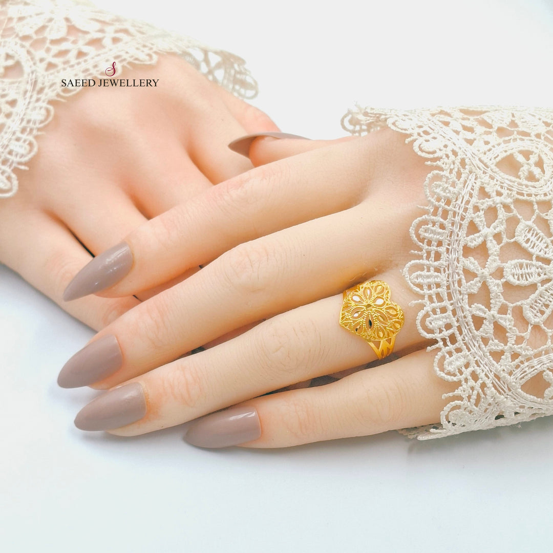 Heart Ring Made of 21K Gold by Saeed Jewelry 