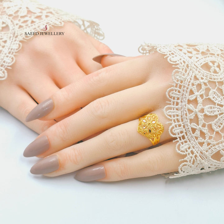 Heart Ring Made of 21K Gold by Saeed Jewelry 