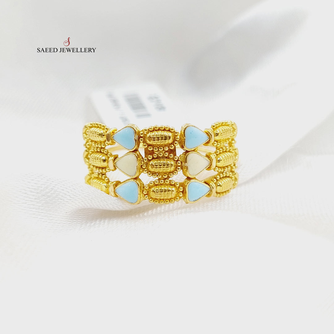 21K Gold Indian Ring by Saeed Jewelry - Image 3