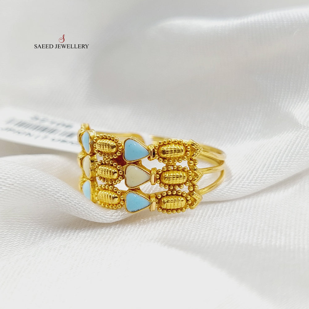 21K Gold Indian Ring by Saeed Jewelry - Image 2