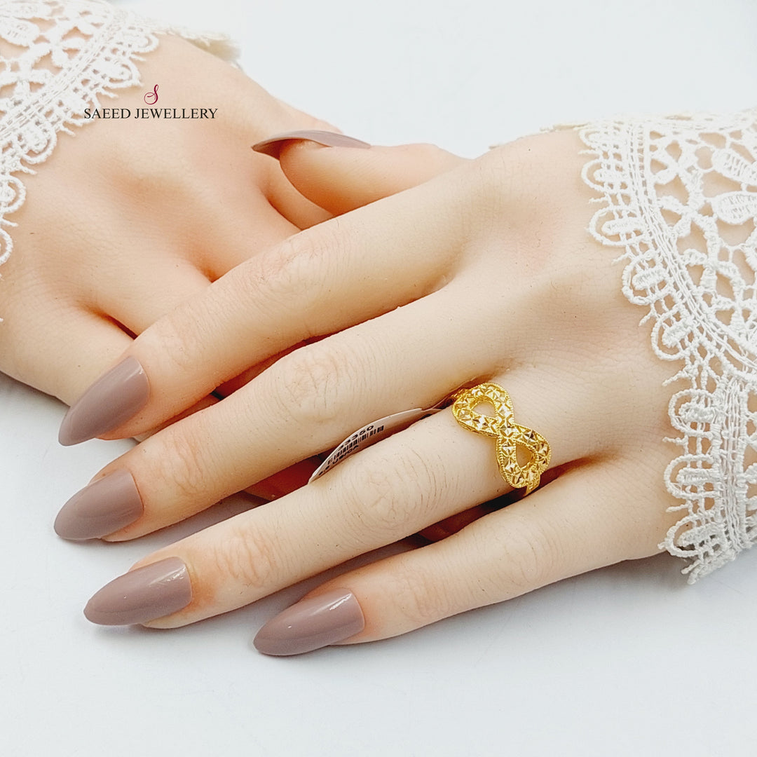 21K خاتم نقش انفينيتي-مجوهرات الشيخ سعيد-Saeed Jewelry 