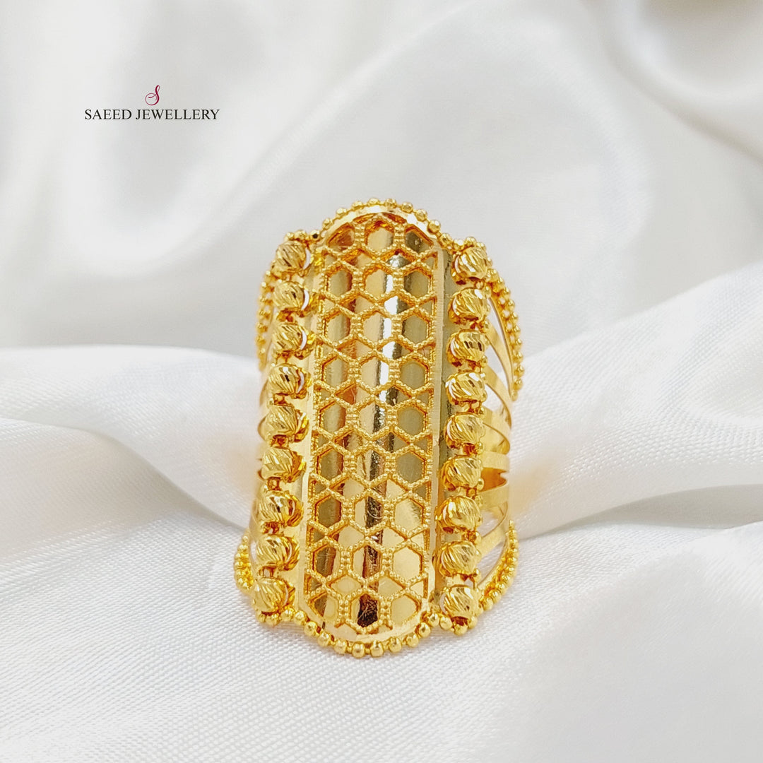 21K Gold Kuwaiti Ring by Saeed Jewelry - Image 3