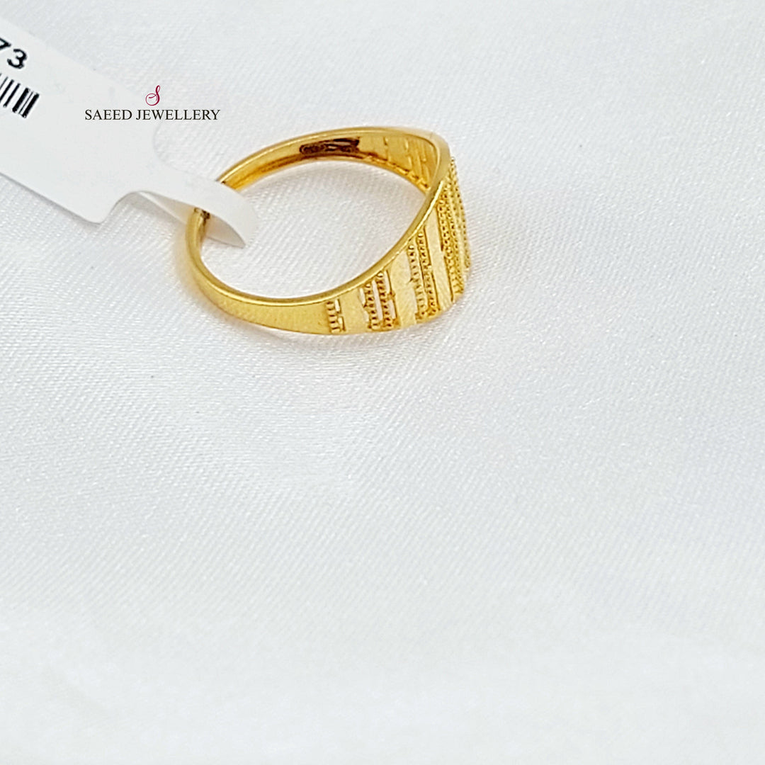 21K خاتم ليزر-مجوهرات الشيخ سعيد-Saeed Jewelry 