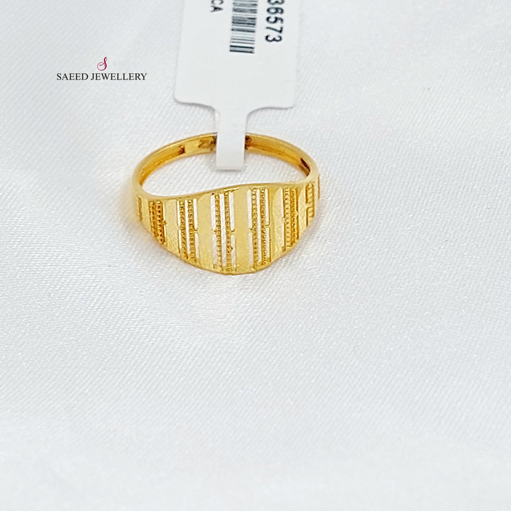 Laser Ring Made of 21K Gold by Saeed Jewelry 