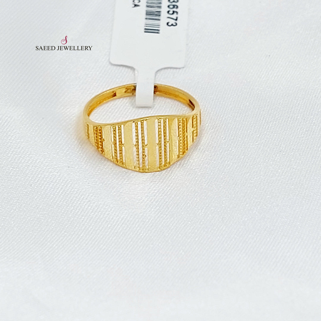 Laser Ring Made of 21K Gold by Saeed Jewelry 