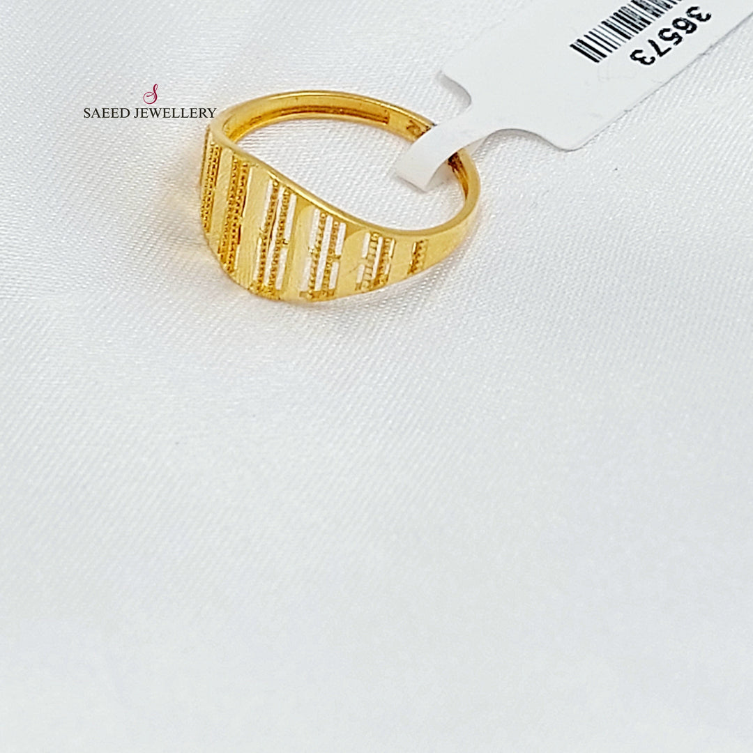 21K خاتم ليزر-مجوهرات الشيخ سعيد-Saeed Jewelry 