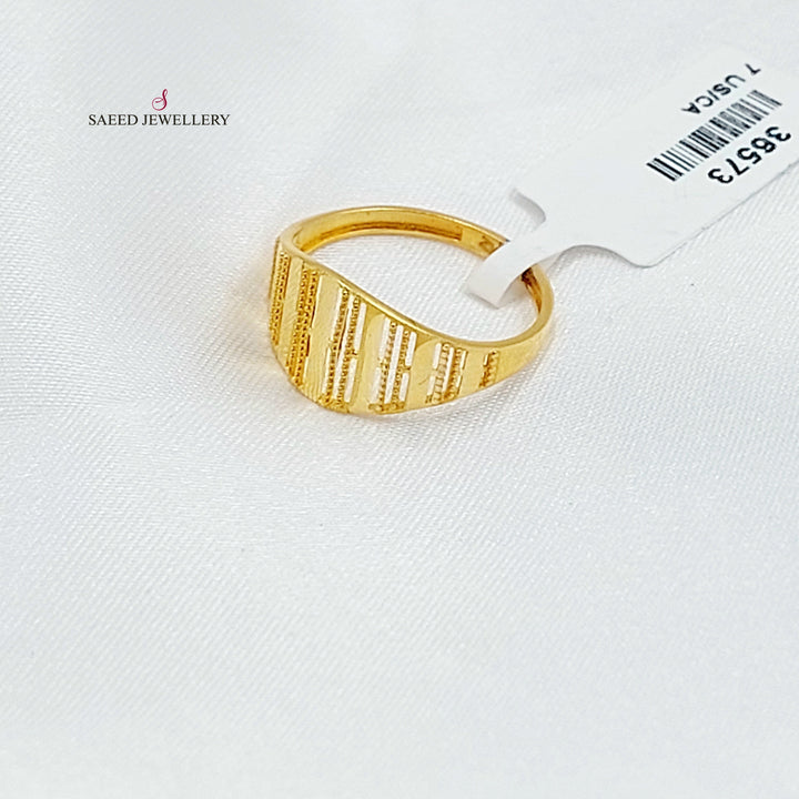 Laser Ring Made of 21K Gold by Saeed Jewelry 