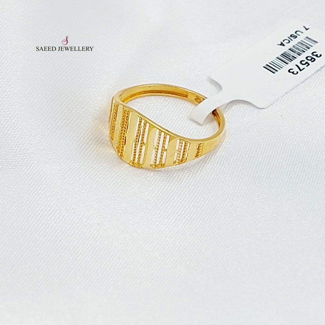 21K خاتم ليزر-مجوهرات الشيخ سعيد-Saeed Jewelry 