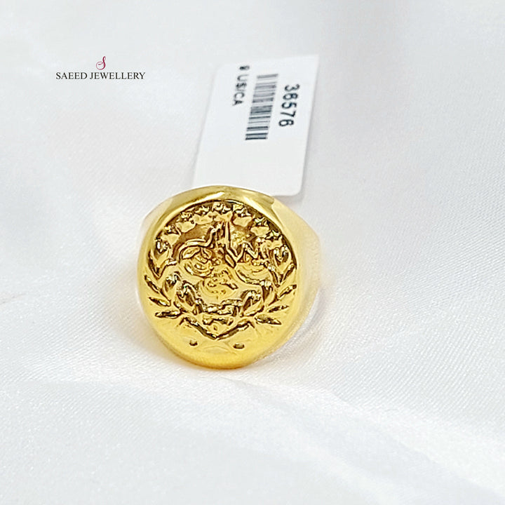 Laser Ring Made of 21K Gold by Saeed Jewelry 