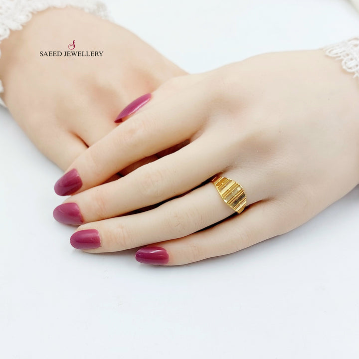 Laser Ring Made of 21K Gold by Saeed Jewelry 
