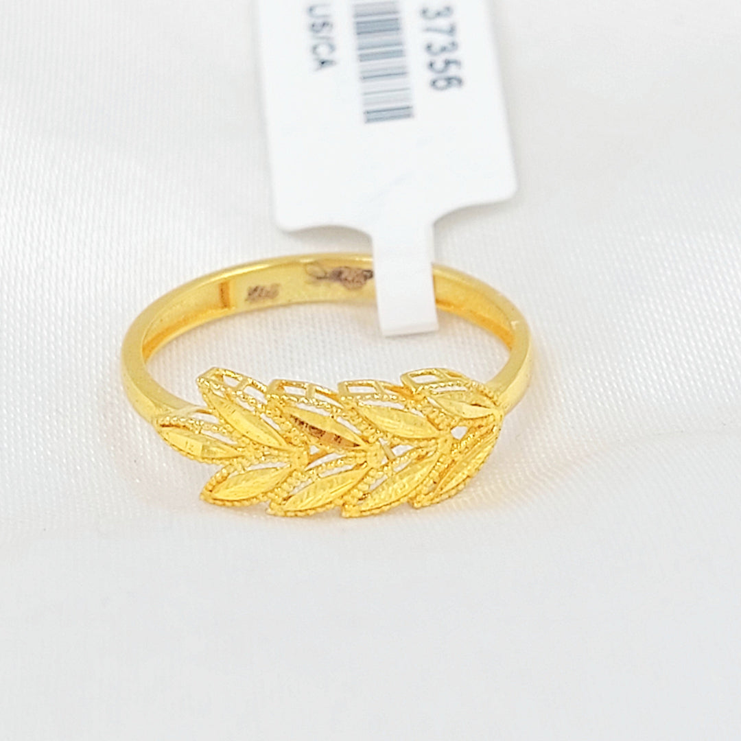 21K خاتم ورق الشجر-مجوهرات الشيخ سعيد-Saeed Jewelry 