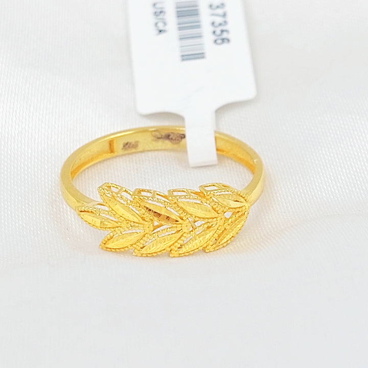 21K خاتم ورق الشجر-مجوهرات الشيخ سعيد-Saeed Jewelry 