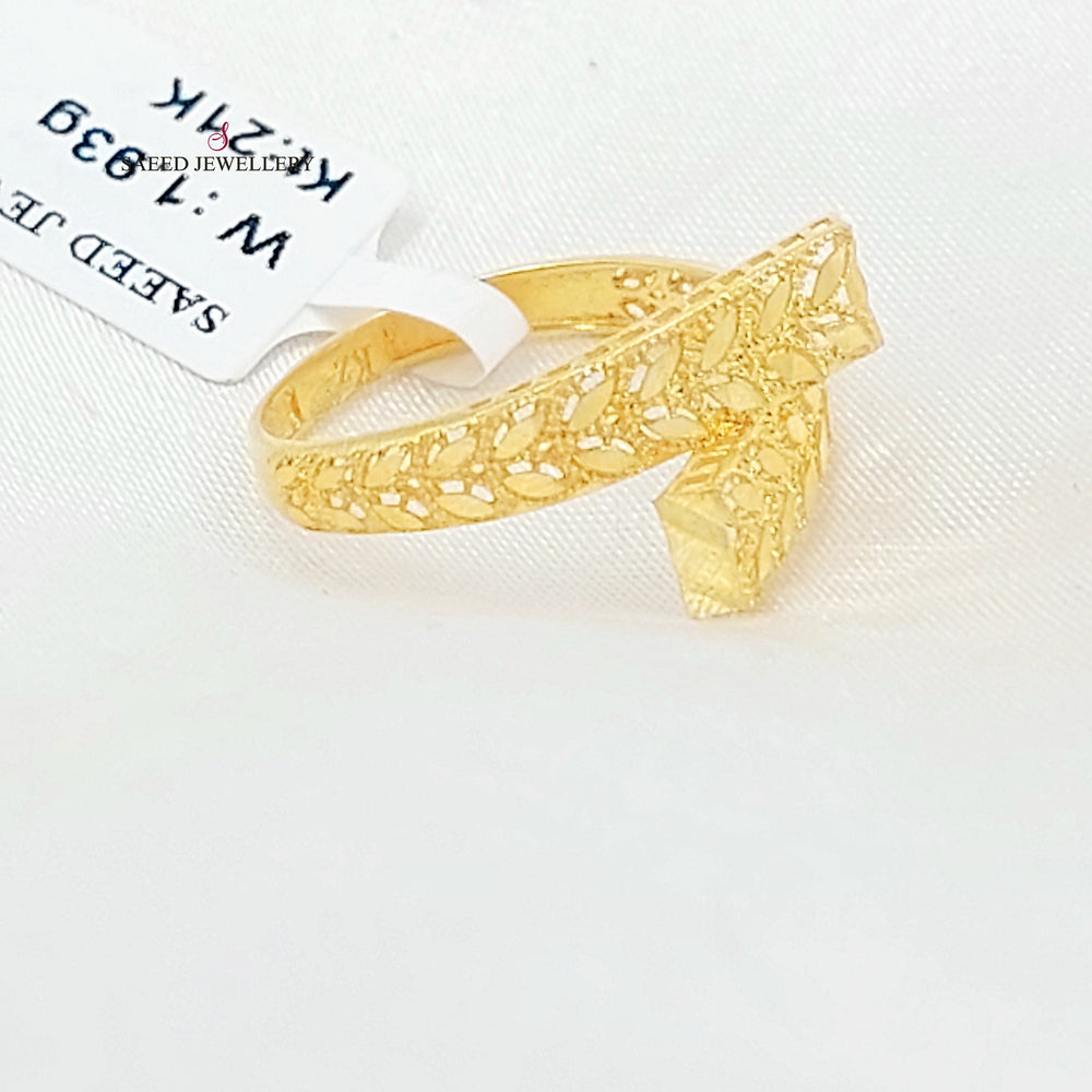 Leaf Ring Made of 21K Gold by Saeed Jewelry 