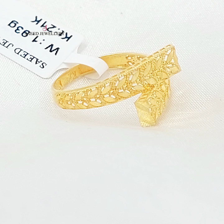Leaf Ring Made of 21K Gold by Saeed Jewelry 