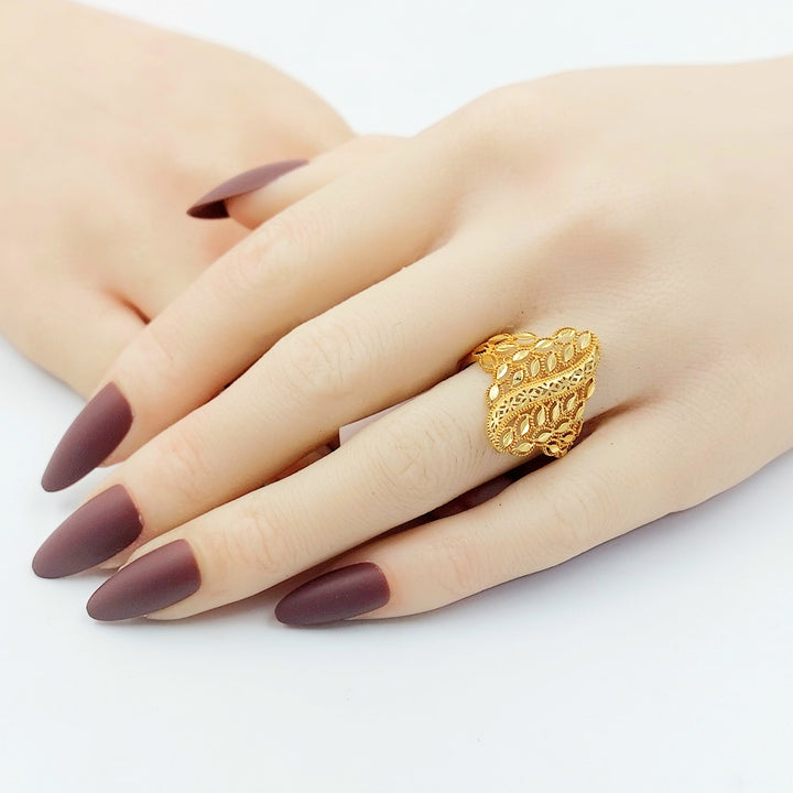 Leaf Ring Made of 21K Gold by Saeed Jewelry 