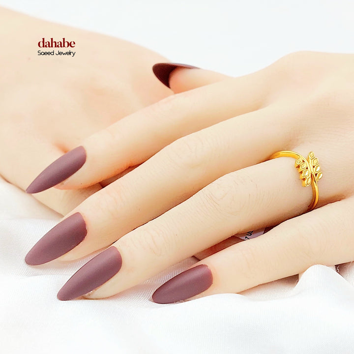 Leaf Ring Made of 21K Gold by Saeed Jewelry 