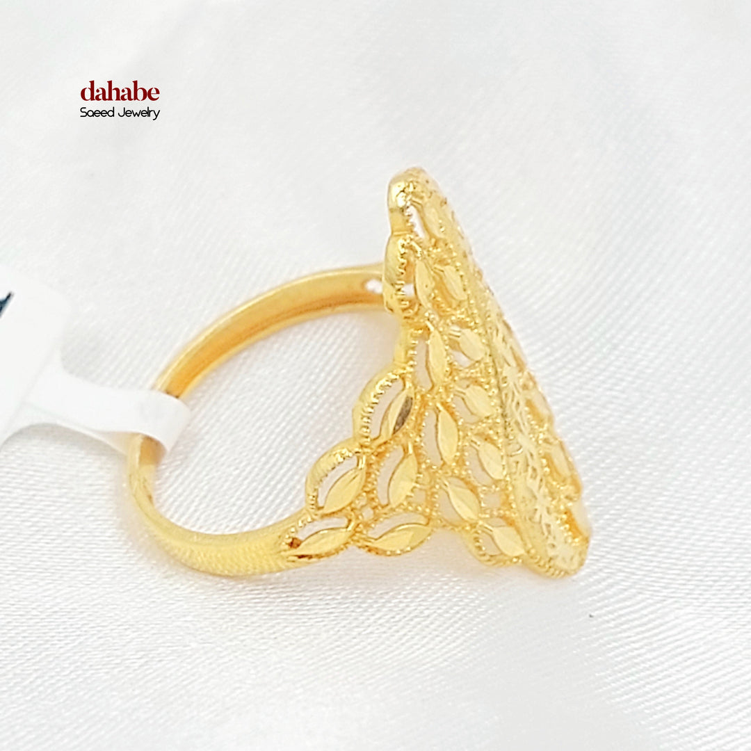21K خاتم ورق الشجر-مجوهرات الشيخ سعيد-Saeed Jewelry 