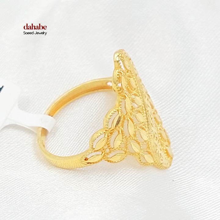 21K خاتم ورق الشجر-مجوهرات الشيخ سعيد-Saeed Jewelry 