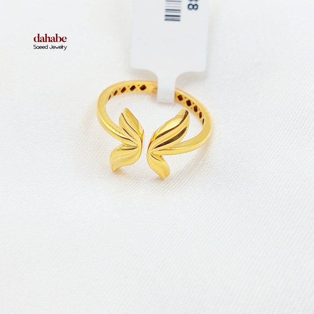Leaf Ring Made of 21K Gold by Saeed Jewelry 