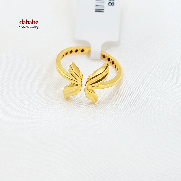 Leaf Ring Made of 21K Gold by Saeed Jewelry 