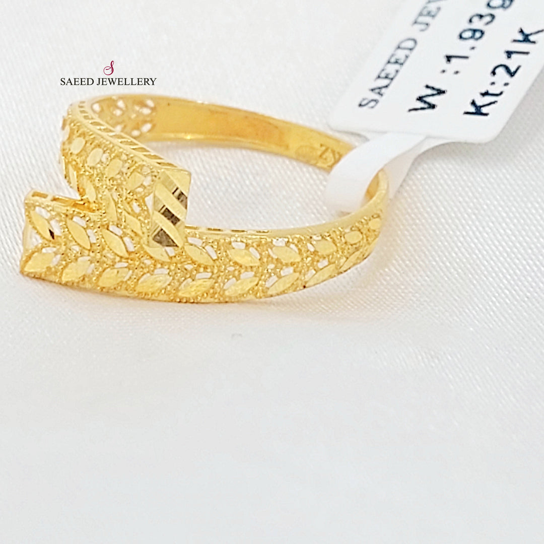Leaf Ring Made of 21K Gold by Saeed Jewelry 