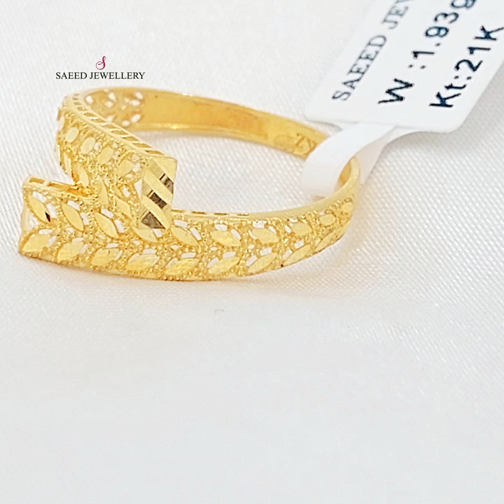Leaf Ring Made of 21K Gold by Saeed Jewelry 