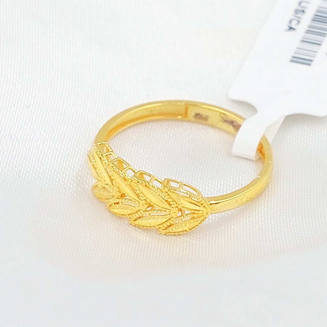21K خاتم ورق الشجر-مجوهرات الشيخ سعيد-Saeed Jewelry 