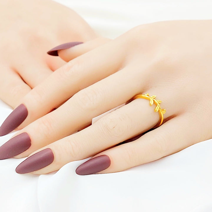 Leaf Ring Made of 21K Gold by Saeed Jewelry 
