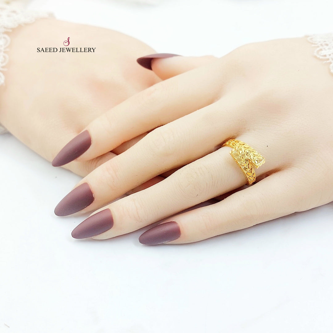 Leaf Ring Made of 21K Gold by Saeed Jewelry 