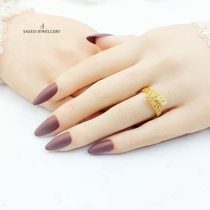 Leaf Ring Made of 21K Gold by Saeed Jewelry 