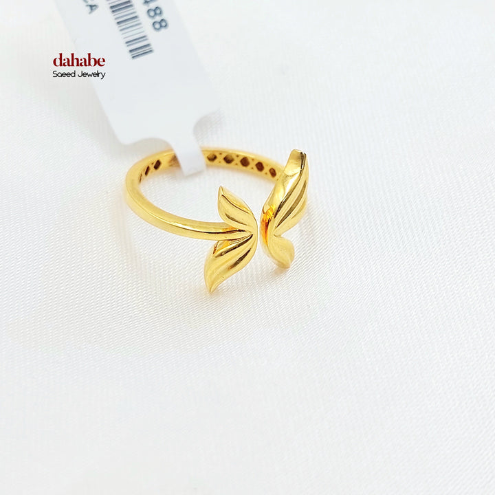 Leaf Ring Made of 21K Gold by Saeed Jewelry 