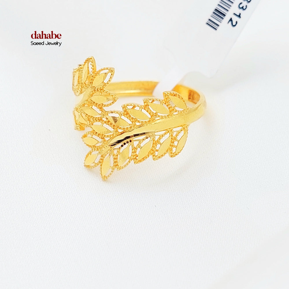 Leaf Ring Made of 21K Gold by Saeed Jewelry 