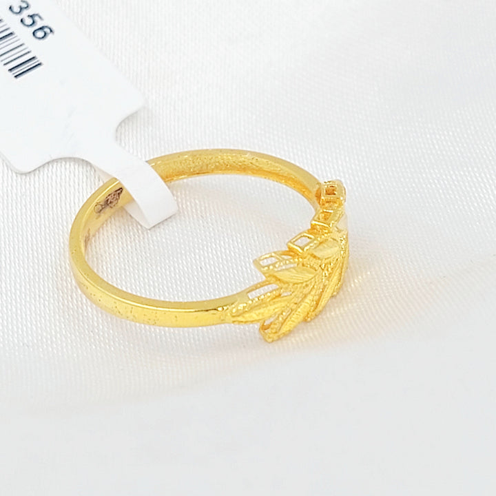 21K خاتم ورق الشجر-مجوهرات الشيخ سعيد-Saeed Jewelry 