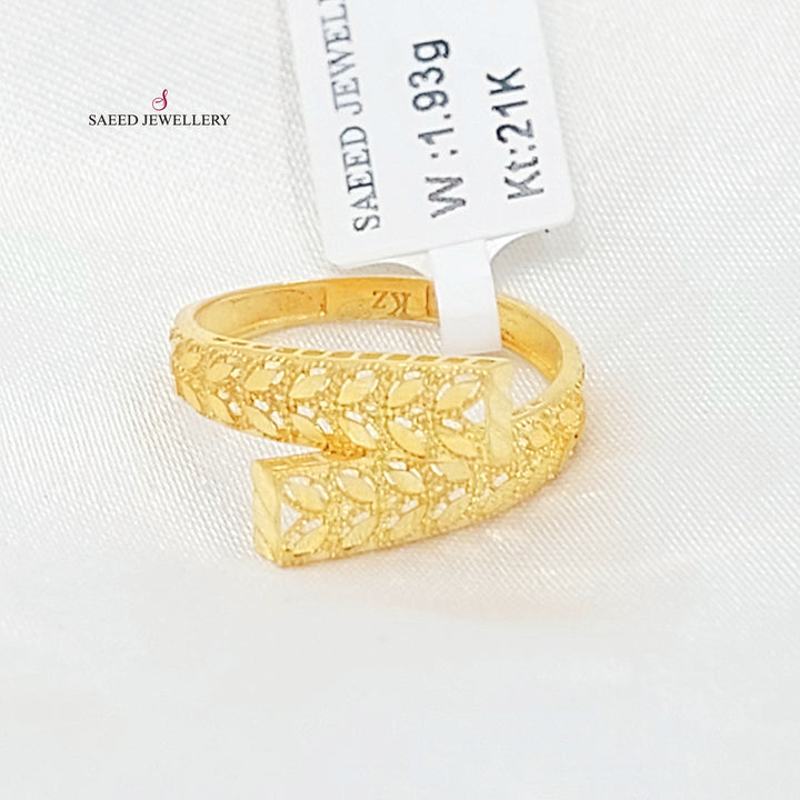 Leaf Ring Made of 21K Gold by Saeed Jewelry 