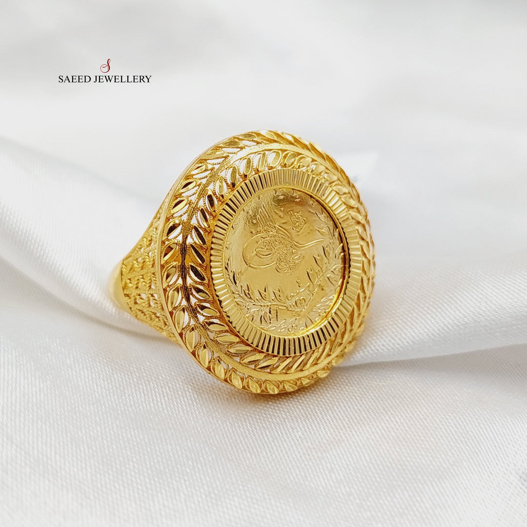 21K Gold Leaf Rashadi Ring by Saeed Jewelry - Image 3